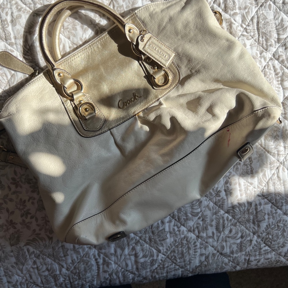COACH Ivory leather slouchy bag